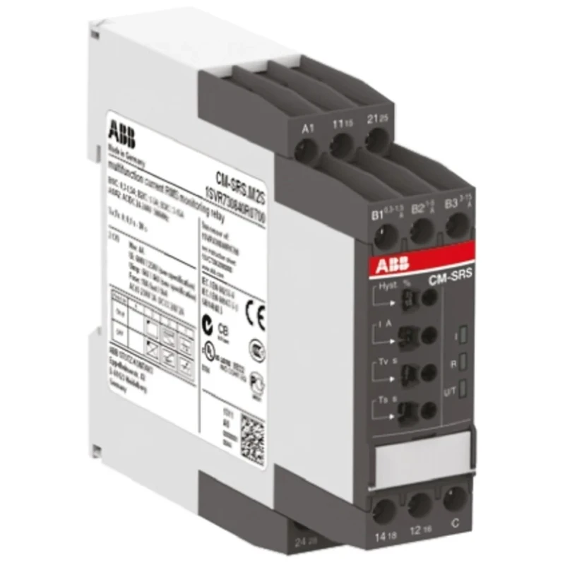 ABB Monitoring Relay 1 Phase DPDT DIN Rail 0.3A to 15A 240 V dc 240V ac 1SVR730840R0700 CM-SRS.M2S
