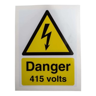 RS PRO Vinyl Safety Label Danger 415 Volts Text 200 mm x 150 mm 776-0964