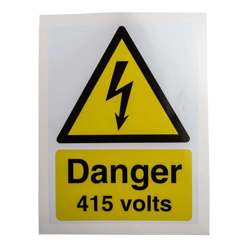 RS PRO Vinyl Safety Label Danger 415 Volts Text 200 mm x 150 mm 776-0964