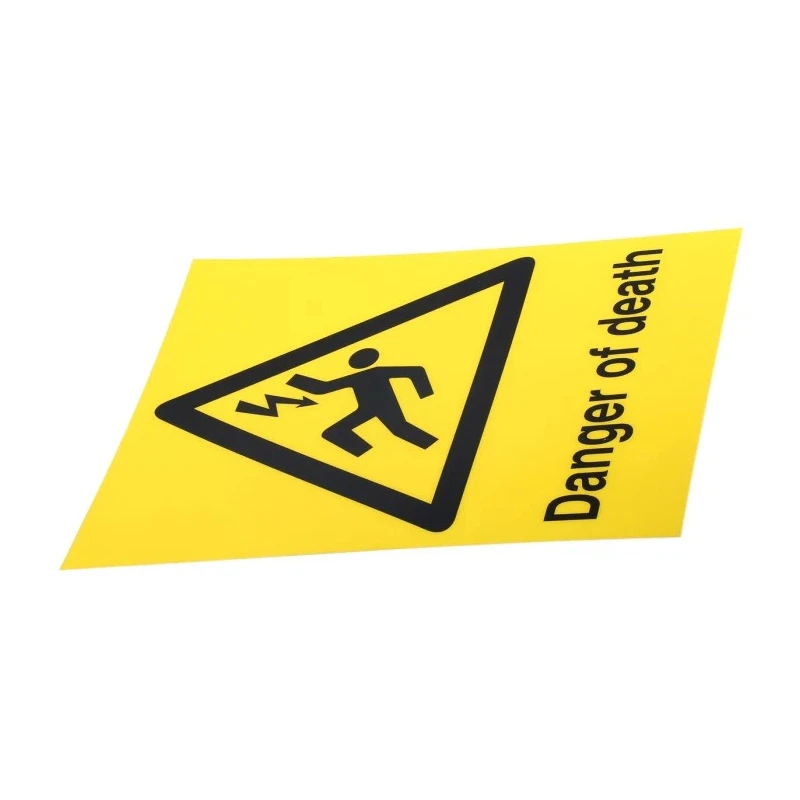 RS PRO Black Yellow Polycarbonate Safety Label Danger of Death 400mm x 300mm 776-0989