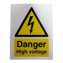 RS PRO Vinyl Safety Label Danger High Voltage Text 200 mm x 150 mm 776-0986