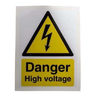 RS PRO Vinyl Safety Label Danger High Voltage Text 200 mm x 150 mm 776-0986