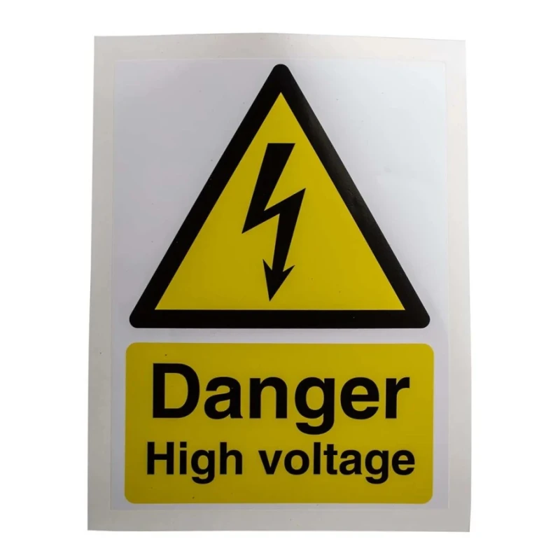 RS PRO Vinyl Safety Label Danger High Voltage Text 200 mm x 150 mm 776-0986