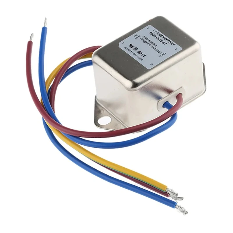 Schaffner Chassis Mount EMI Filter FN2010 10A 250V ac/dc 0Hz-400Hz Wire Termination FN2010