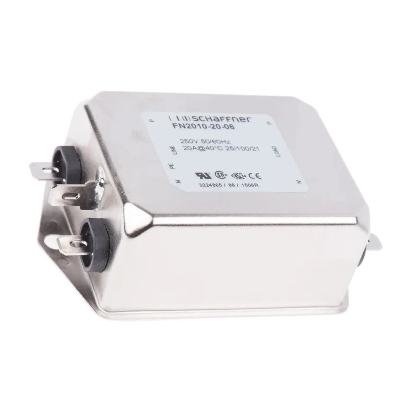 Schaffner Chassis Mount EMI Filter 20 A 250V ac/dc 0Hz - 400 Hz Fast-On Termination FN2010