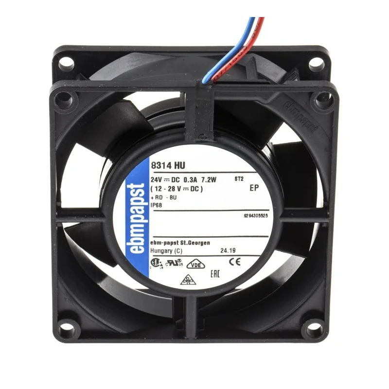 ebm-papst 8300 Series IP68 Protected Axial Fan 24V DC 6W 80 m³/h 80x32 mm 