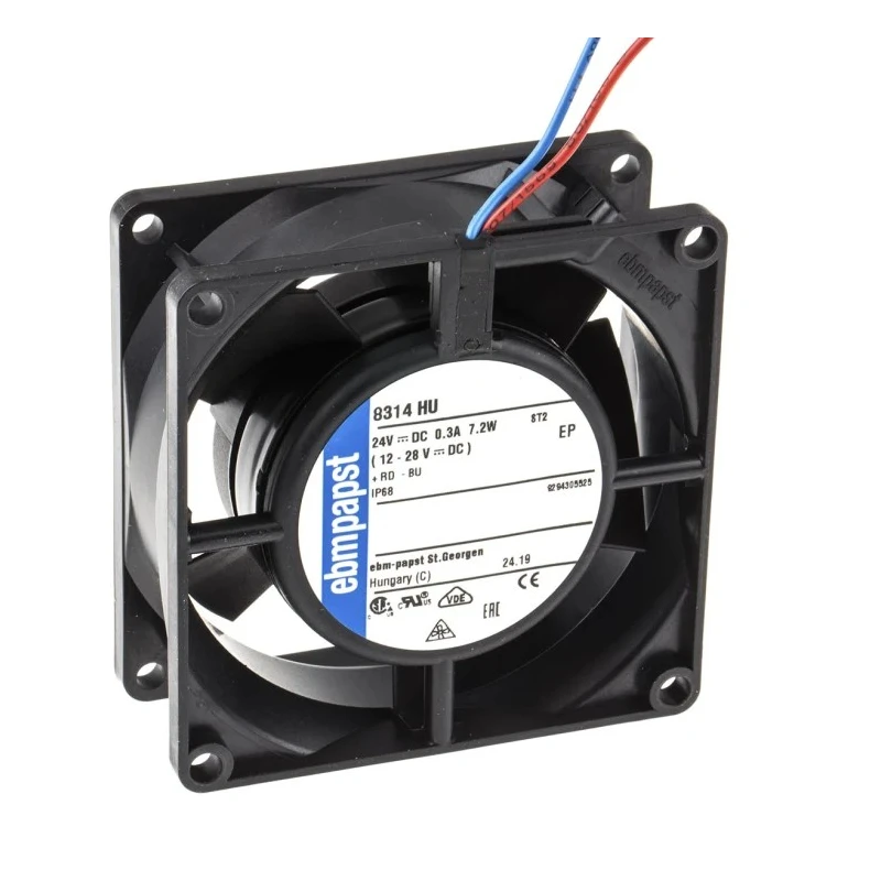 ebm-papst 8300 Series IP68 Protected Axial Fan 24V DC 6W 80 m³/h 80x32 mm 