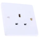 RS PRO 13A White 1 Gang Flush Mount Indoor Plug Socket Type G 230V Matt Finish 775-8062