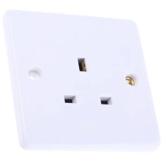 RS PRO 13A White 1 Gang Flush Mount Indoor Plug Socket Type G 230V Matt Finish 775-8062