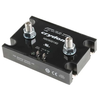Crydom Panel Mount Solid State Relay 160 A Load, 48 V dc Load, 32V dc Control HDC60D160