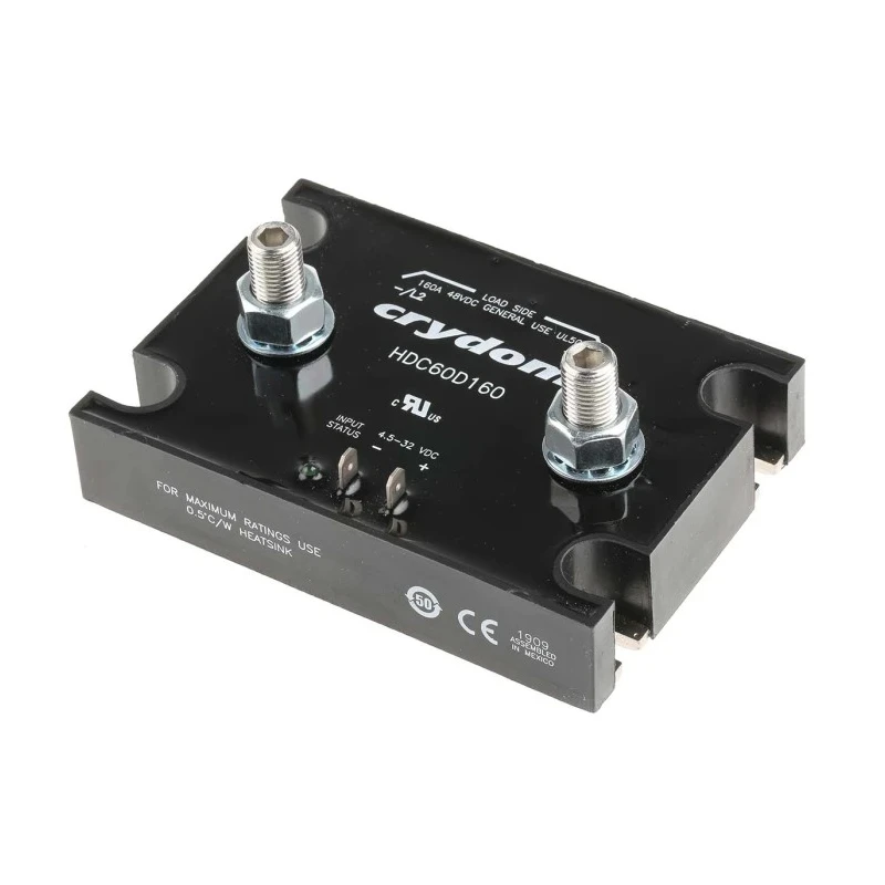 Crydom Panel Mount Solid State Relay 160 A Load, 48 V dc Load, 32V dc Control HDC60D160