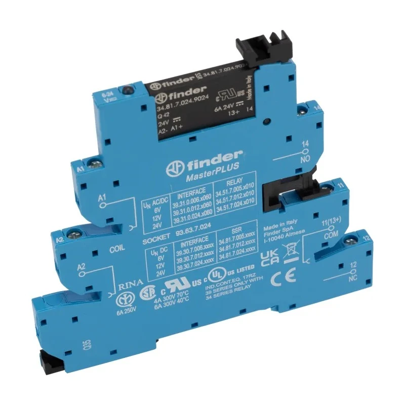 Finder 39 Solid State Interface Relay, Control Voltage 26.4V DC, 6A Load Current, DIN Rail Mounting, Screw 39.30.7.024.9024