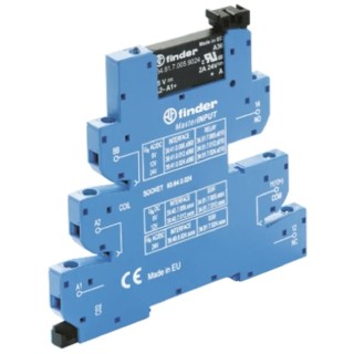 Finder 39 Series Electromechanical Interface Relay DIN Rail Mount 24V Coil Voltage SPST Contact 39.40.0.024.9024
