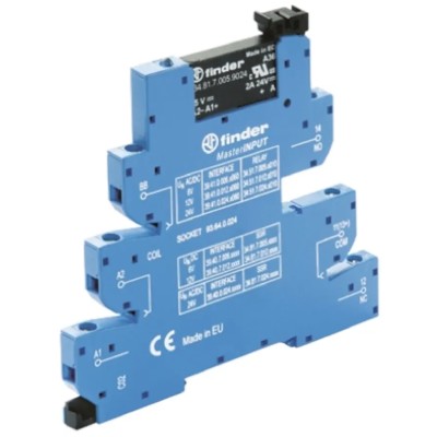 Finder 39 Series Electromechanical Interface Relay DIN Rail Mount 24V Coil Voltage SPST Contact 39.40.0.024.9024