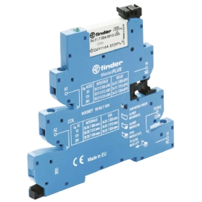 Finder 39 Series Electromechanical Interface Relay DIN Rail Mount 125V ac Coil SPDT 6A Switching 250V ac 39.31.0.125.0060