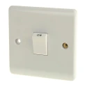 RS PRO White 1 Way Rocker 1 Gang Double Pole Plate Switch 20A 250V RS White Range 775-8074