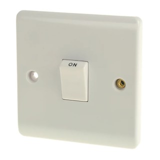 RS PRO White 1 Way Rocker 1 Gang Double Pole Plate Switch 20A 250V RS White Range 775-8074