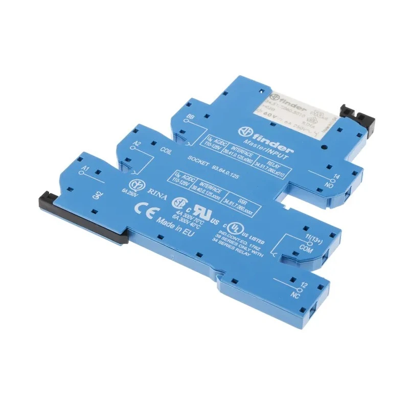 Finder 39 Series Electromechanical Interface Relay DIN Rail Mount 125V AC Coil SPDT Contact 6A 250V AC 70°C 39.41.0.125.5060