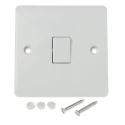 RS PRO White 2 Way Rocker Light Switch 1 Gang 250V 10A Urea Formaldehyde Matt Finish 775-8090