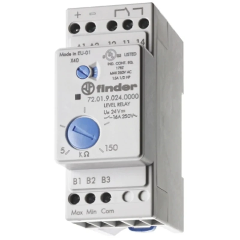 Finder Monitoring Relay 1 Phase SPDT DIN Rail Mount 24V AC DC 1.5W Power Consumption 72.01.8.125.0000