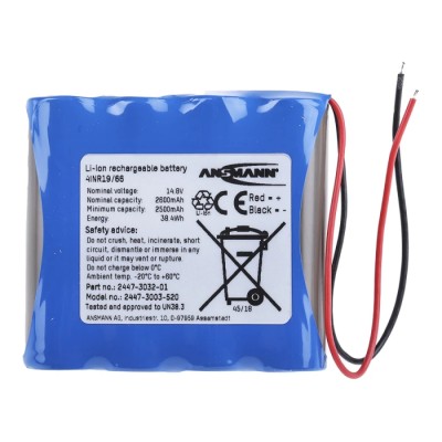 Ansmann 14.4 V Lithium-ion Rechargeable Battery Pack, 2600 mAh, 4 Cells 2447-3003