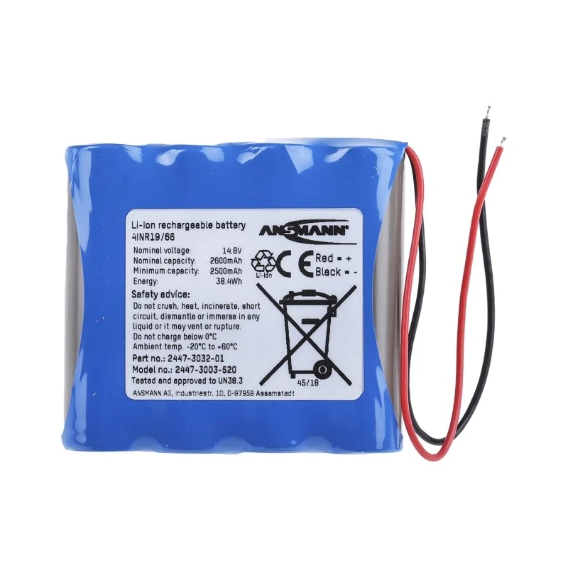 Ansmann 14.4 V Lithium-ion Rechargeable Battery Pack, 2600 mAh, 4 Cells 2447-3003