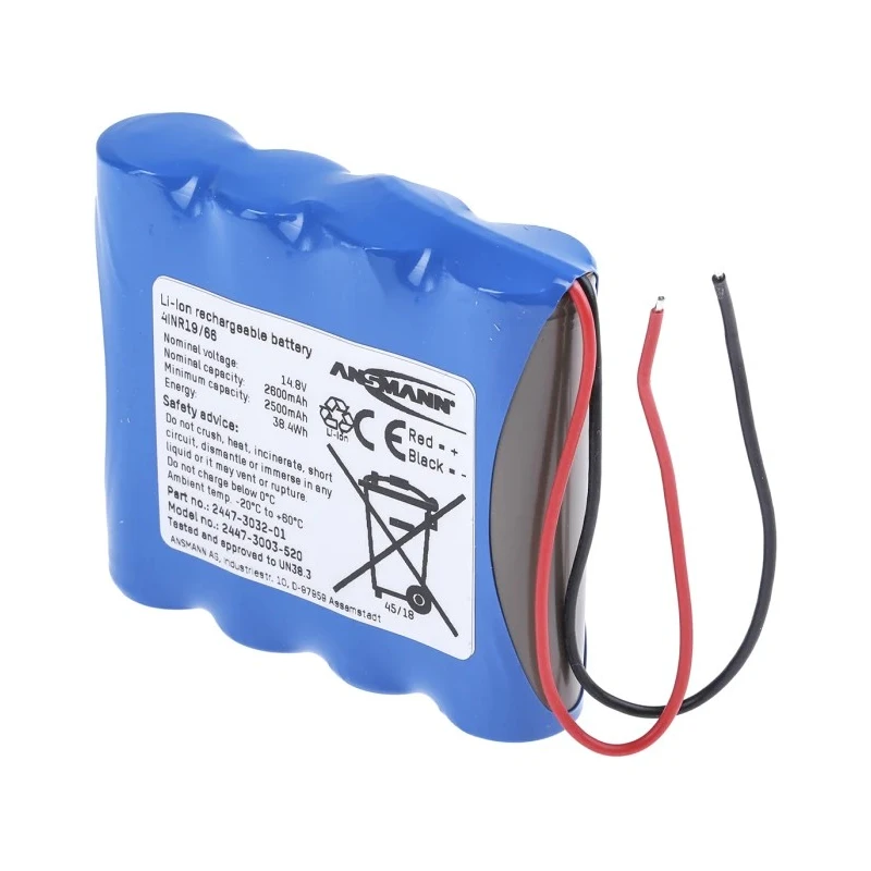 Ansmann 14.4 V Lithium-ion Rechargeable Battery Pack, 2600 mAh, 4 Cells 2447-3003
