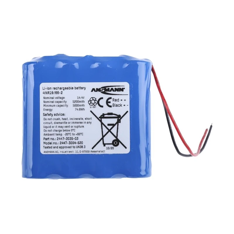 Ansmann 14.4 V Lithium-ion Rechargeable Battery Pack 8 Cells 5200 mAh 2447-3004