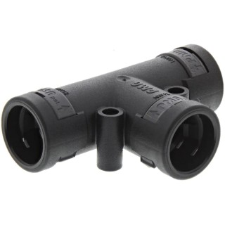 PMA Conduit Fitting T Piece Natural Polyamide 6, NW12 x 3 Nominal Size, Black, IP66 Rated 
