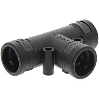 PMA Conduit Fitting T Piece Natural Polyamide 6, NW12 x 3 Nominal Size, Black, IP66 Rated 