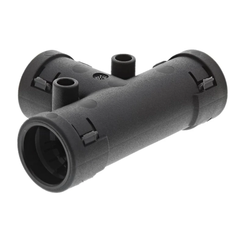 PMA Conduit Fitting T Piece Natural Polyamide 6, NW12 x 3 Nominal Size, Black, IP66 Rated 