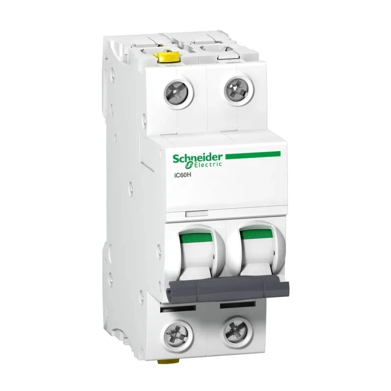 Schneider Electric Acti9 iC60H Miniature Circuit Breaker, 2-Pole, 16A, Type C, 440V AC, 125V DC, 10 kA Breaking A9F07216