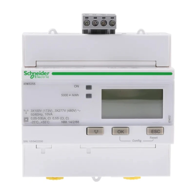 Schneider Electric 3 Phase Digital LCD Energy Meter Acti9 iEM Series A9MEM3255