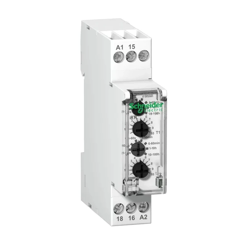 Schneider Electric IRTL Series DIN Rail Timer Relay, 1-Contact, 24 V dc 24V ac, 240 V ac, 0.1 to 360000 s, SPDT A9E16069