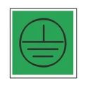 RS PRO Green Black Vinyl Self-Adhesive Protective Earth Safety Label Symbol 25 mm x 25 mm 776-0958