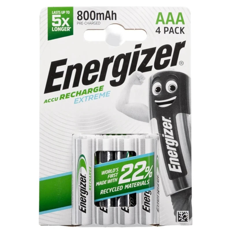 Energizer Extreme Nickel Metal Hydride Rechargeable AAA Battery 1.2 V 800mAh 7638900416879