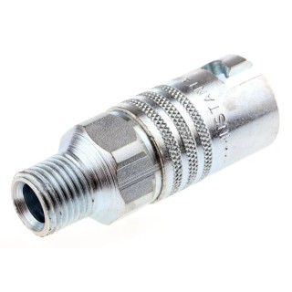 RS PRO Steel Pneumatic Quick Connect Coupling, 1/4 in Male G, Zinc Plated, 17 bar Maximum Pressure 776-8328