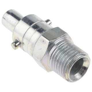 RS PRO Steel Pneumatic Quick Connect Coupling 1/4 in Male G Thread Zinc Plated 35 bar 100°C 776-8343