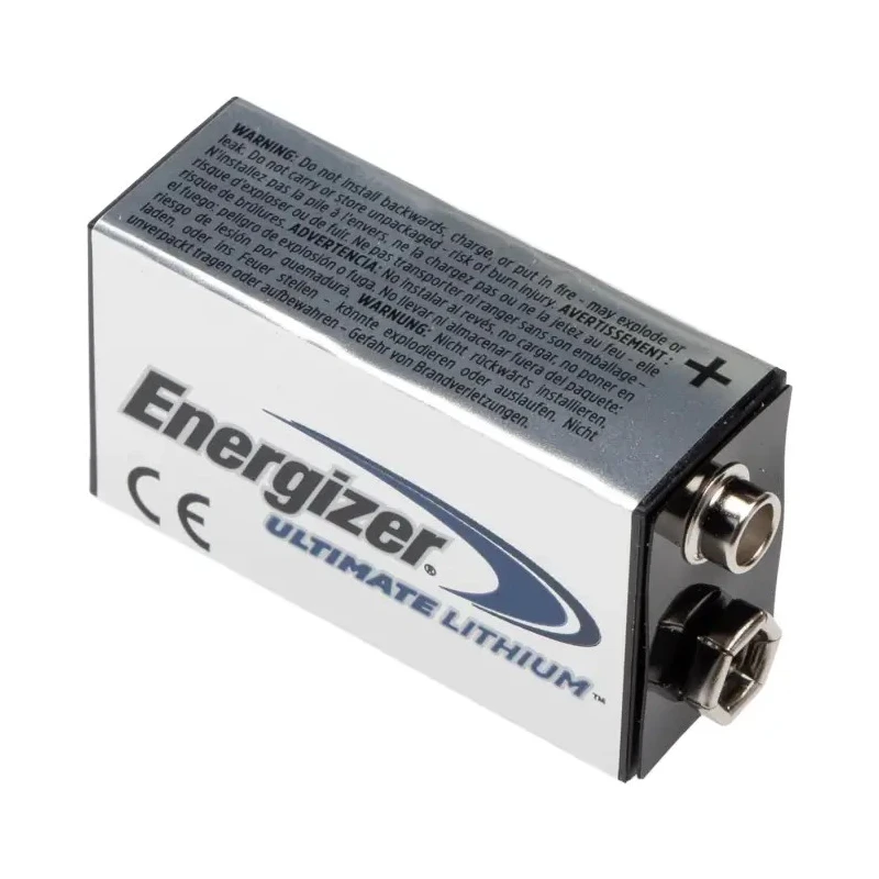 Energizer Lithium Manganese Dioxide 9V Battery 7638900332872, 9.0V Nominal Voltage, Standard Termination, China