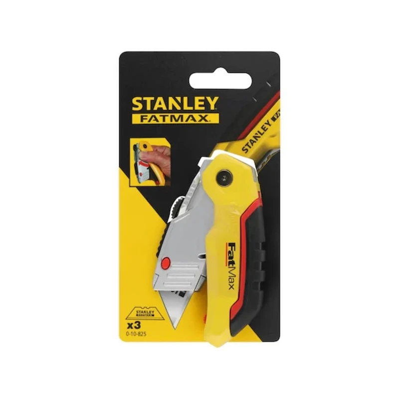 Stanley Folding Fixed Blade Utility Knife with Straight Retractable Steel Blade 60mm 0-10-825