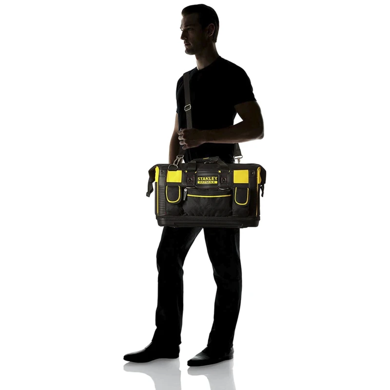 Stanley Plastic 600 x 600 Fabric Polyamide Round Top Rigid Tool Bag with Shoulder Strap 500 mm x 290 mm x 300 mm FMST1-71180