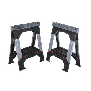 Stanley FatMax Twin Pack Aluminium Adjustable Telescopic Sawhorse Workbench Accessory 690mm 1-92-980