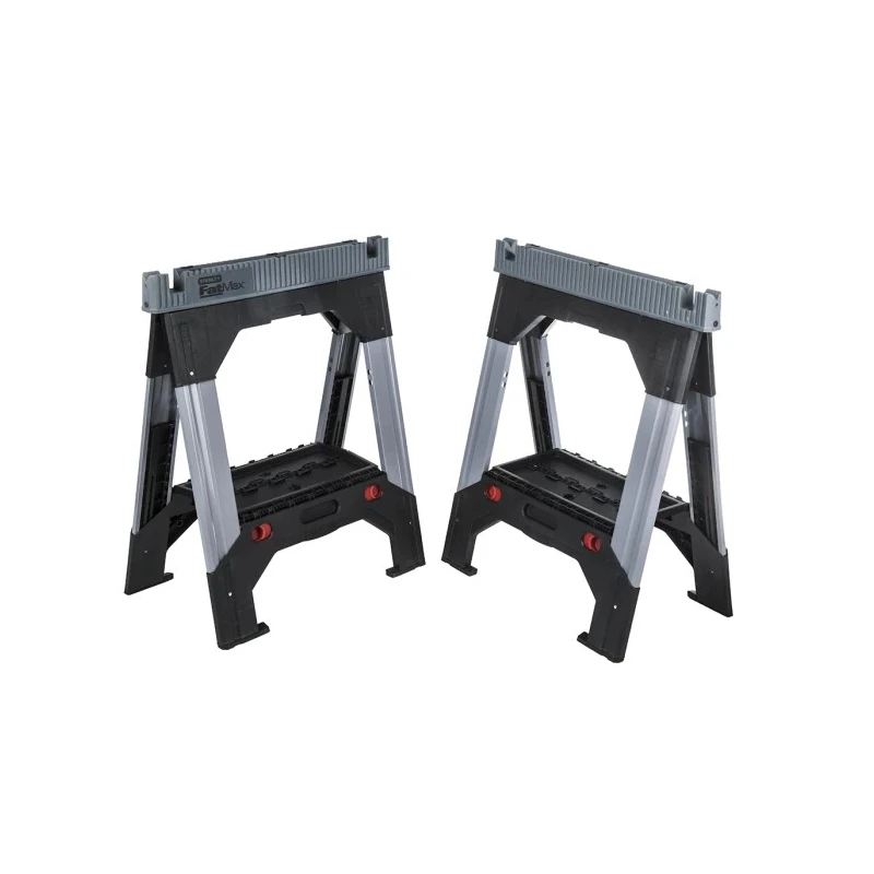 Stanley FatMax Twin Pack Aluminium Adjustable Telescopic Sawhorse Workbench Accessory 690mm 1-92-980