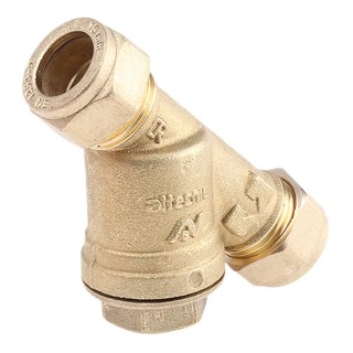 Altecnic Brass Y Strainer, 15 mm Connection Size, Brass Body, Stainless Steel Screen, CA-RS/595015