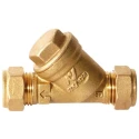 Altecnic Brass Y Strainer 22 mm, Liquid Suitable, Brass Body, WRAS Approved CA-RS/595022