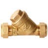 Altecnic Brass Y Strainer 22 mm, Liquid Suitable, Brass Body, WRAS Approved CA-RS/595022