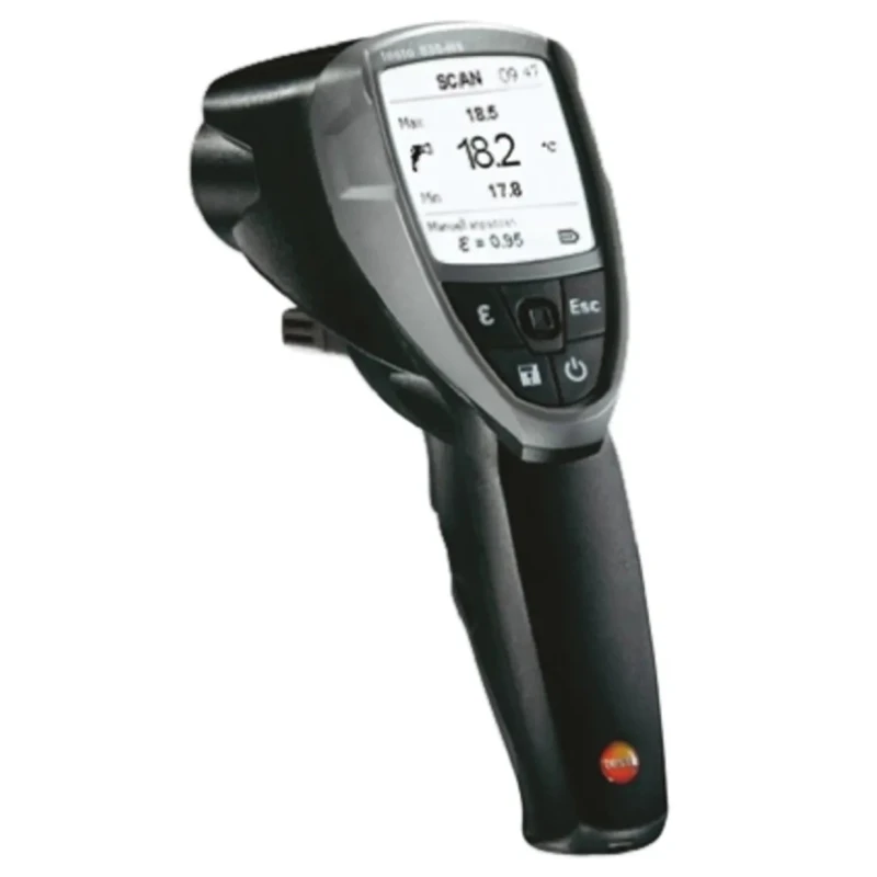 Testo Infrared Thermometer -30 °C Min to 600 °C Max, Accuracy ±1.5 °C, ±1 °C, ±2.5 °C, Adjustable Emissivity, Data 0560 8353
