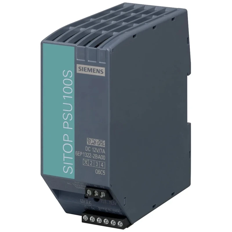 Siemens SITOP PSU100S DIN Rail Power Supply 12V DC, 7A Output, 84W, 85-264V AC Input, IECEx Certified PSU100S
