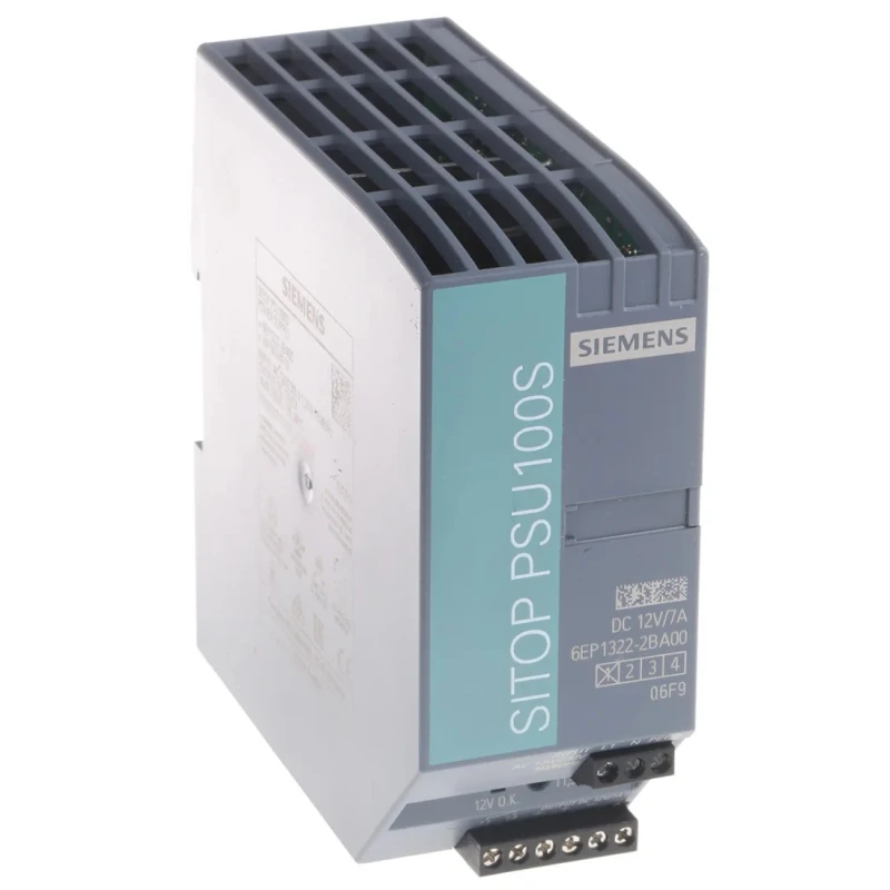 Siemens SITOP PSU100S DIN Rail Power Supply 12V DC, 7A Output, 84W, 85-264V AC Input, IECEx Certified PSU100S