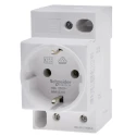 Schneider Electric 16A 250V Germany Mains Connector White DIN Rail Mounted Crimp Termination A9A15310